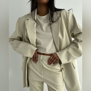 Oak + Fort Vegan Leather Blazer NWOT